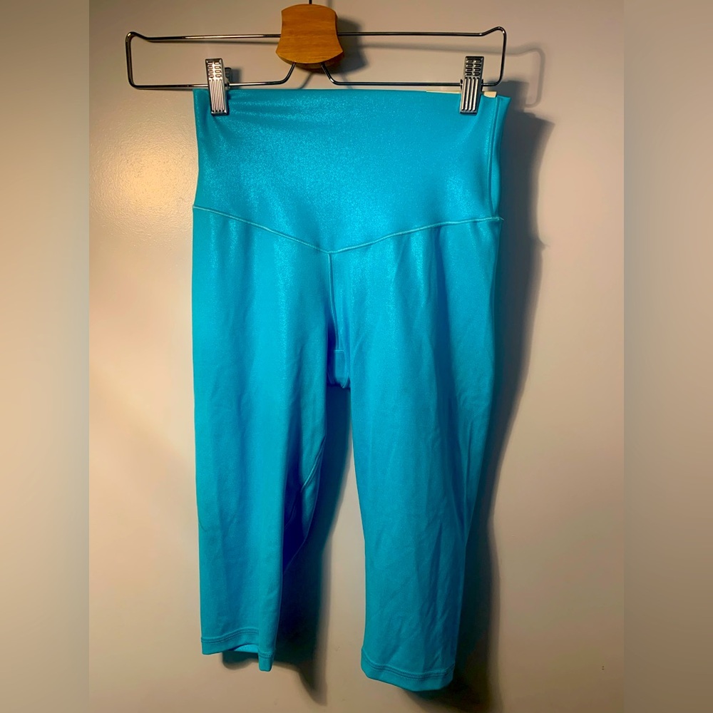 Aerie Bright Blue Turquoise Bike Shorts Glittery Size Medium